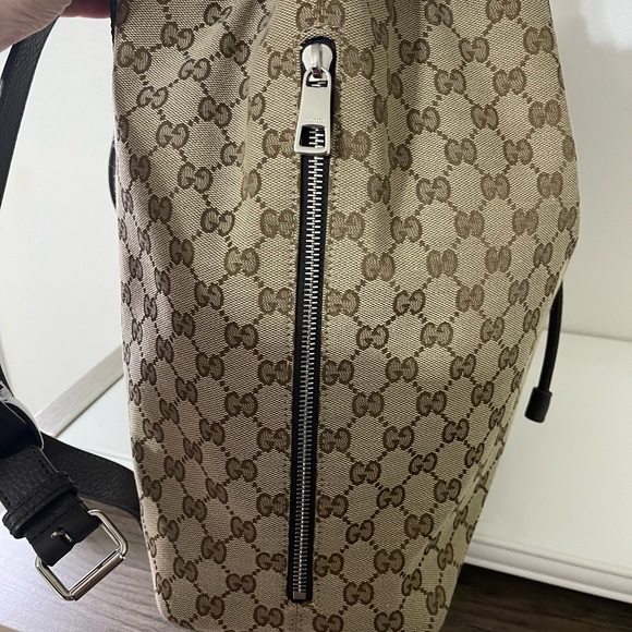 GUCCI Monogram Dollar Calfskin O Drawstring Backpack- AUTHENTIC - Picture 5 of 8